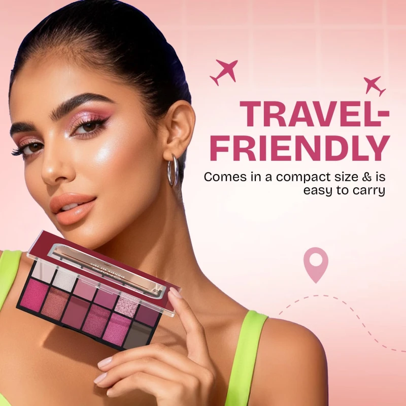 12 Shades Dance of Joy Eyeshadow Palette | Highly Pigmented and Blendable | Multicolor | Matte and Shimmer Finish (13.2g) (03-Multicolor) thumbnail 4